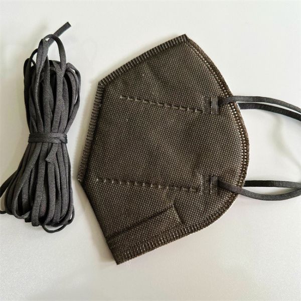 Elastic Stretchy Ear Loops 4mm Black Polyester Spandex Flat Cord For 3D Face Mask