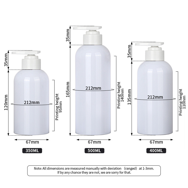 350ml Plastic Recycling Skincare Container Wholesale 500ml Unique Shape Shampoo Bottle With Pump
