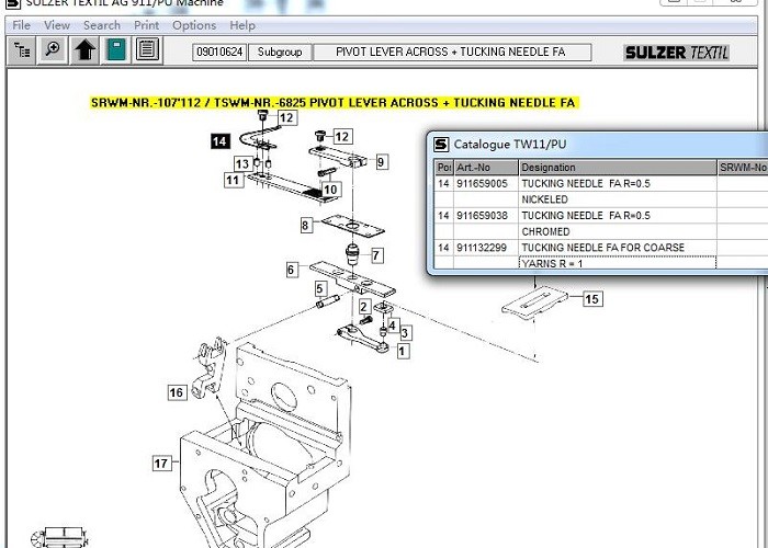 Tucking Needle Weaving Loom Spare Parts / Original Size Sulzer Loom Parts
