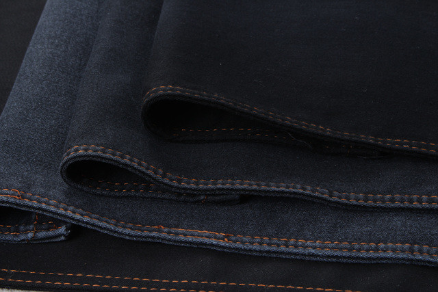 9.5oz 78% Cotton Black Denim Chambray Fabric For Woman Skinny Jeans