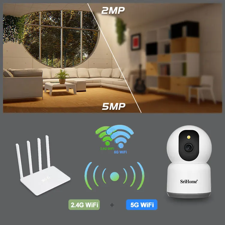 4MP Two-Way Audio Full Color Camera Indoor 355 Security Camera Color Night Vision IP Camera Home Security