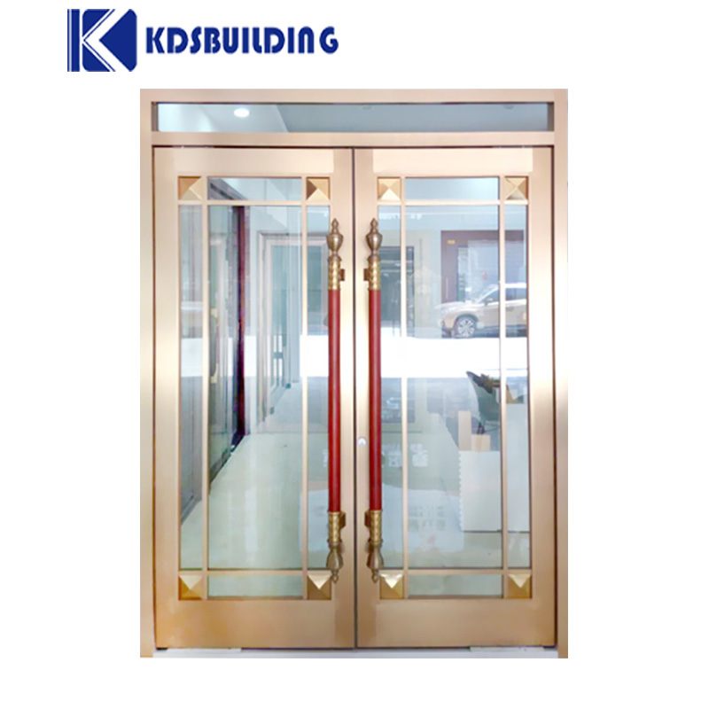 Aluminum Exterior Automatic Sliding Door Double Glass Casement Spring Door