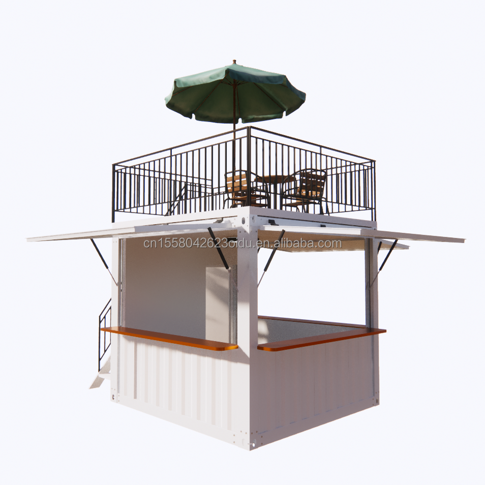 10 ft 20 ft Mobile Containers Galvanized Steel Square Tubes for Supermarket Customized Mobile Store Pop-Up Coffee Bar