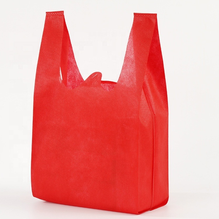 Latest Design Custom Eco-Friendly Reusable Vest T Shirt Nonwoven Supermarket Tote Grocery Market Shopping Carry Gift PP Non Woven Bags for Sale