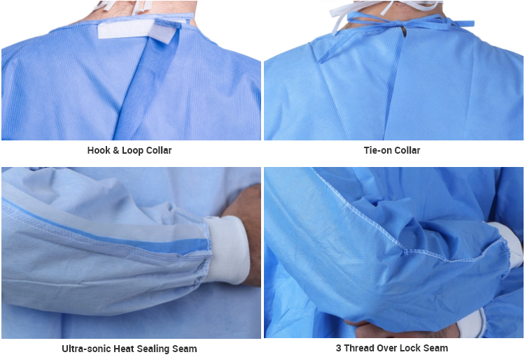 nonwoven blue gown