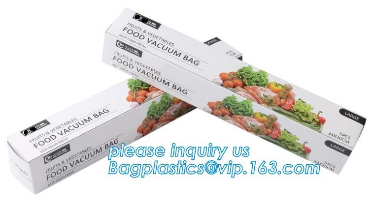 vacuum sealer storage bag Heat seal laminated transparent vacuum plastic food packing bags for sausage, BAGPLASTICS. BAG