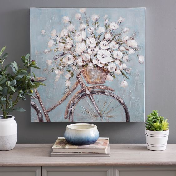 Eco Friendly Large Canvas Paintings Wall Decor Hand Painted Embellishments