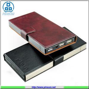 China Li-polymer 10000mah power bank with metal case and leather material on sale