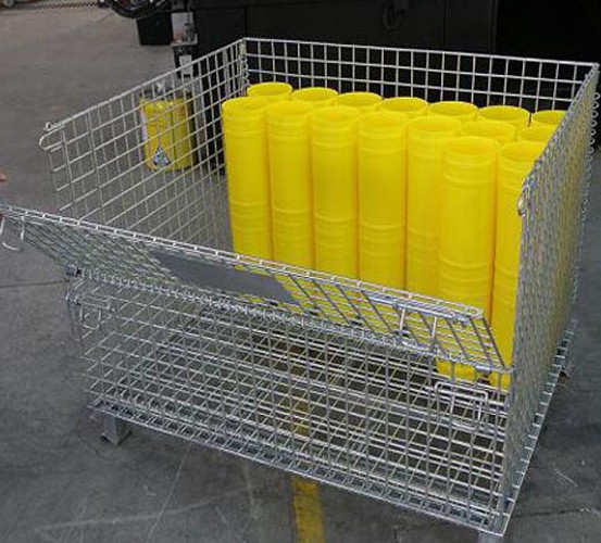 Silvery Metal Mesh Storage Containers , Q235 Steel Heavy Duty Storage Cages