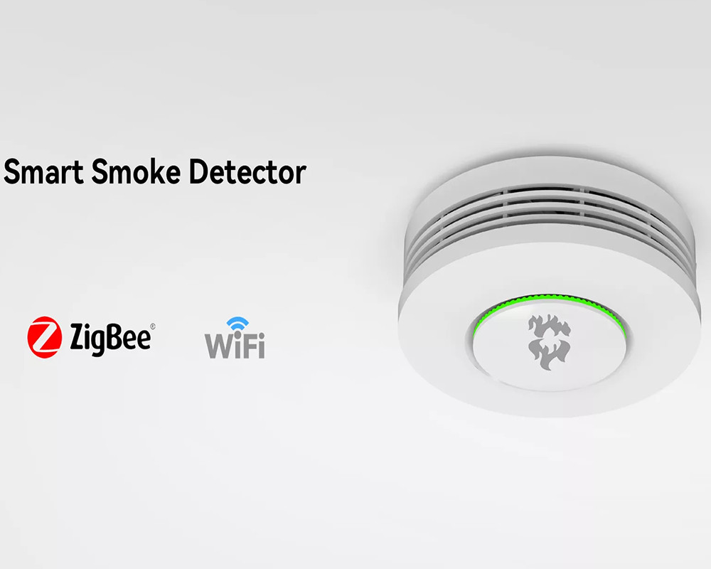 Glomarket Tuya Zigbee WIFI Smoke Detector Smoke Alarm Sensor Smoke Density Sensor