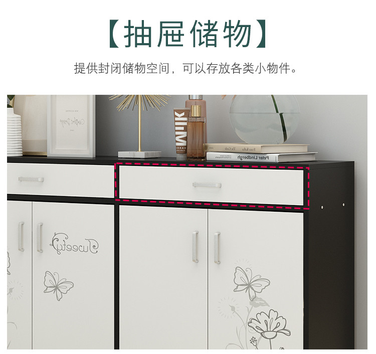 Wearproof 3mm MDF Shoe Sideboard Cabinet For Entryway With Doors