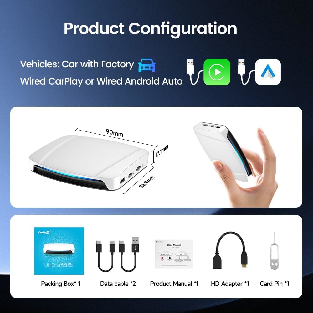 Carplay And Andriod Auto To Multi Media Tbox UHD USB HDMI Port 8G 128Gb SM6225 Android 13 Video Ai Box