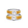 Buy cheap Heavy Texture Inlaid Diamond 10g Gold Engagement Couple Rings from wholesalers