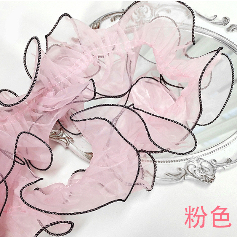 12cm*2m Wrinkled Edge Lace Ribbon For Flower Package And Gift Packing