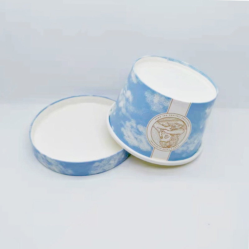 8.5oz 260ml Ice Cream Paper Cup With Lid Eco Friendly Take Away Containers