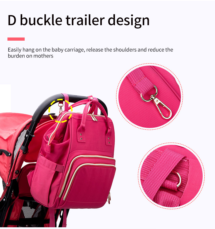 Multifunctional Adventure Diaper Bag Backpack With USB D Buckle Trailer Design