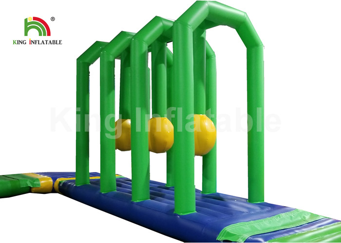 Air Tight Colorful Green Combo Floating Inflatable Water Parks For Beach Sea 12 Months Warranty