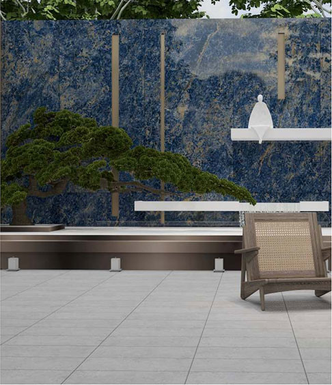 Dark Blue 600x1200mm Outside Full Polished Glazed Curtain Wall Porcelain Tiles For Garden And Hotel