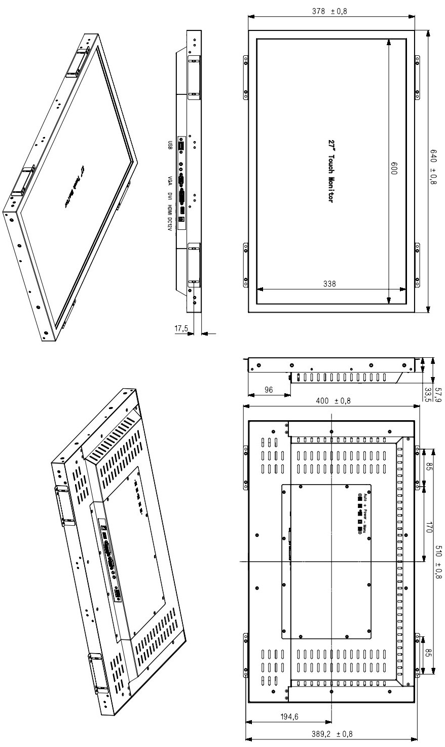 Infrared Open Frame TFT Monitor