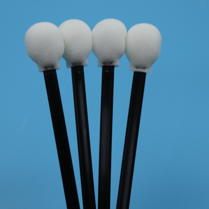 708 Lint Free Black Handle Circular Sponge Stick Cleanroom Swab Car Care Lollipop Foam Swab