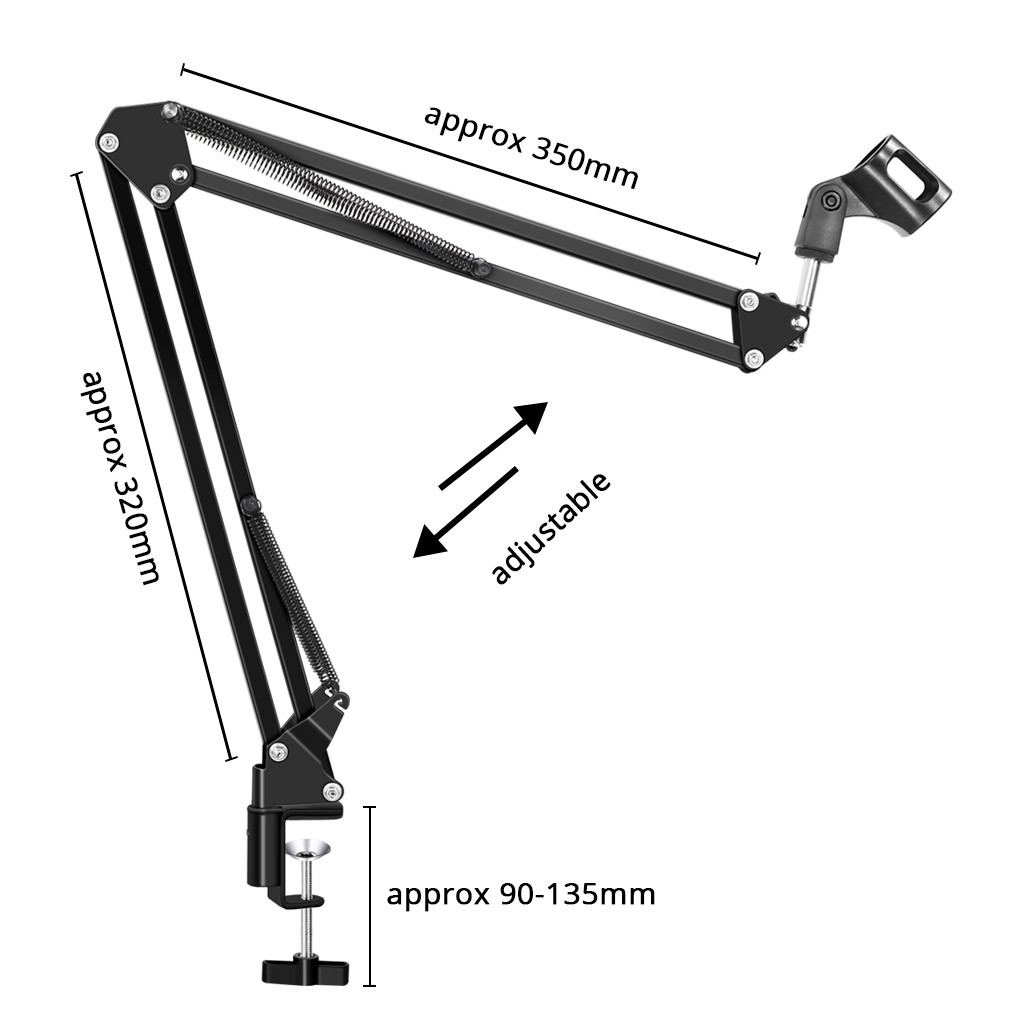 Bm 800 Foldable M35 Microphone Stand With Clamp