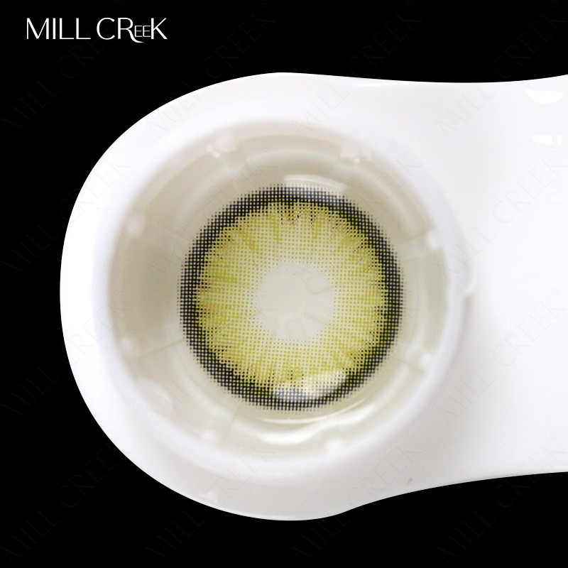 KSSEYE Yearly Green Contact Lens For Brown Eyes 0 Power 14.5mm