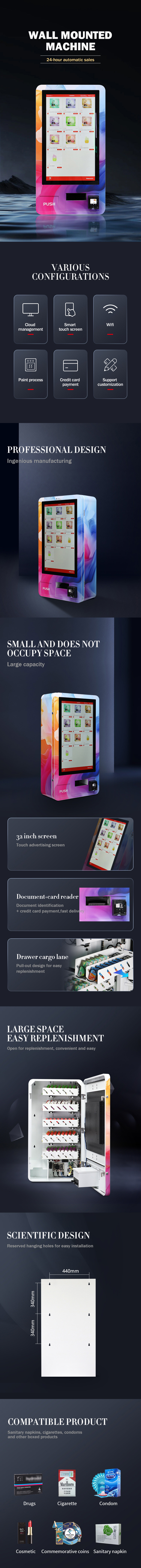 Self Service Professional Commercial Age Verification Buy Boxed Cigarette Vending Machine With Id Verification Scanner