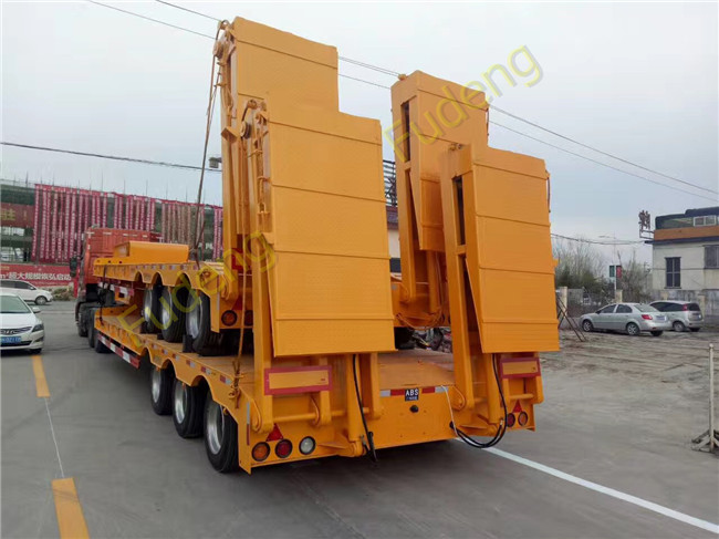 Low platform truck trailer low loader semi trailer 3 axle 50 ton