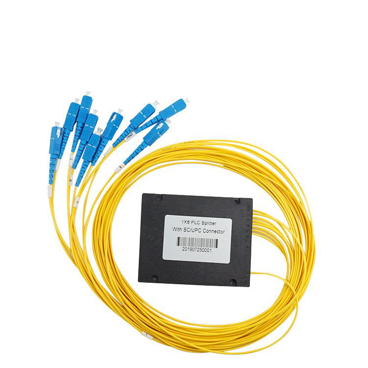1×8 ABS Box PLC Splitter With Connector 8 Way G657A1 Fiber Type