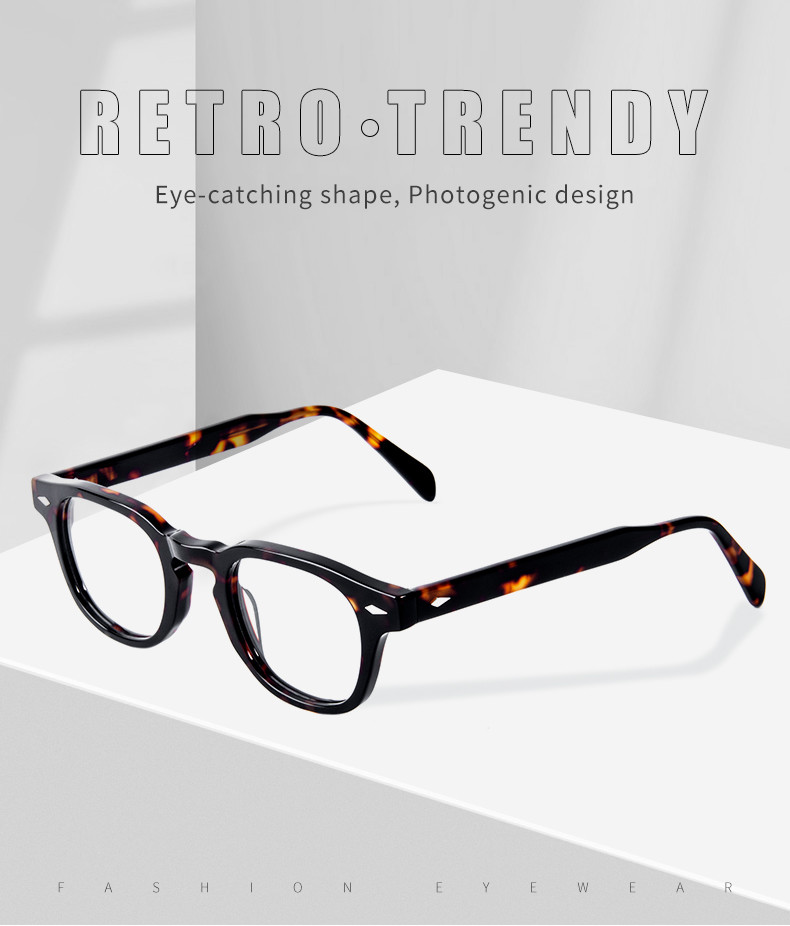 Tortoiseshell Round Acetate Glasses Frame With Optical Frame