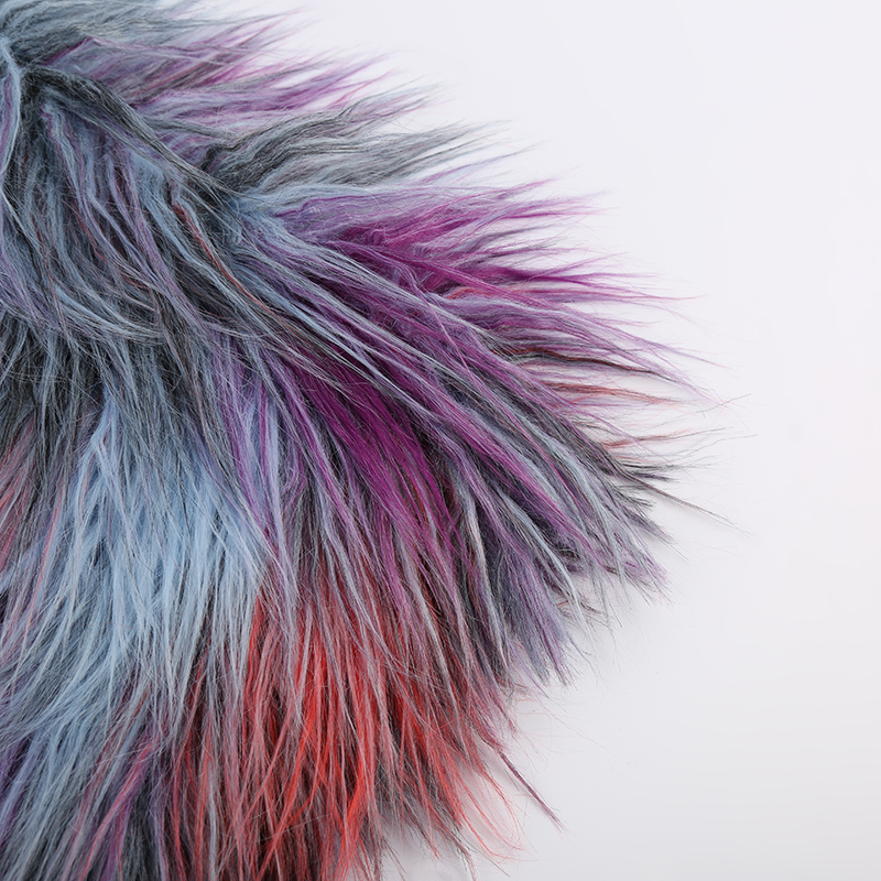 100% Acrylic Front Material Faux Fur Fabric Solid Color Long Pile from for Home Textile