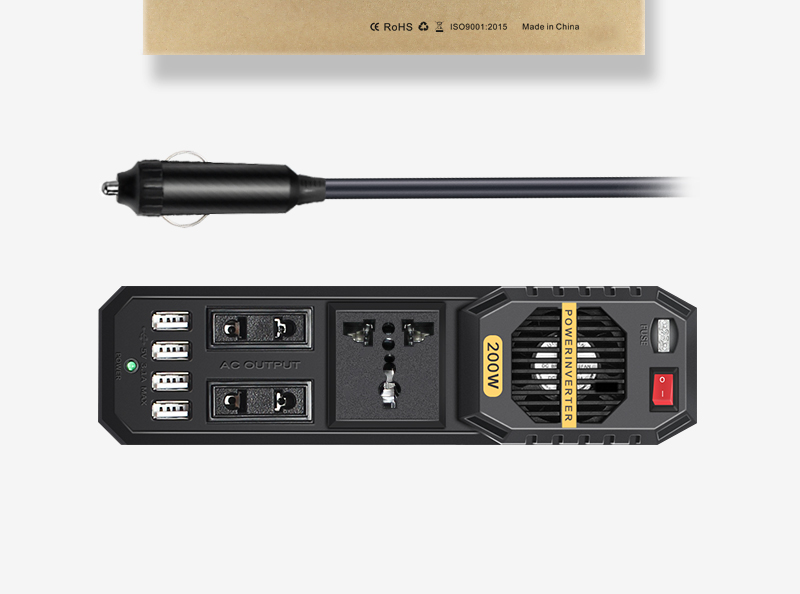 Smart Fast Charger 200W Car Inverter Dc 12V To Ac 220V 3 Phase Car Inverter For Electric Car