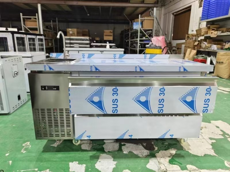 Customized Commercial fridge freezer 60" Undercounter Refrigerator w/ 2 Drawers 115v 304 Silver