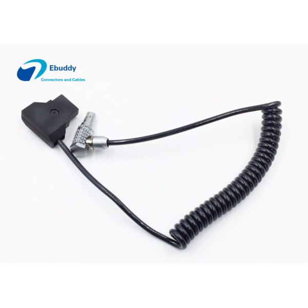 DJI Wireless Follow Focus Motor Power Supply Spring Cable , D-tap Male to LEMO 6 Pin Male