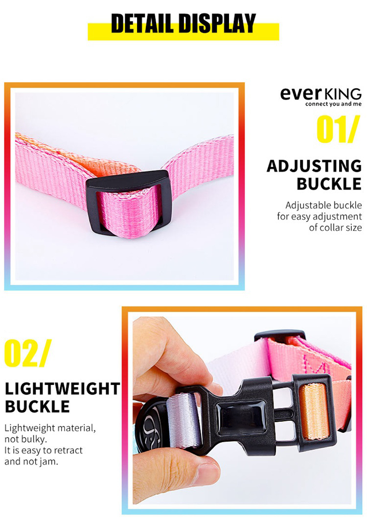 Gradient Waterproof Harness Collar Leash Set Blue Pink Purple Puppy Collar And Lead Set