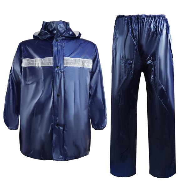 Blue Reflective Rainwear Jacket Safety Workwear For Working Hiking Outdoor