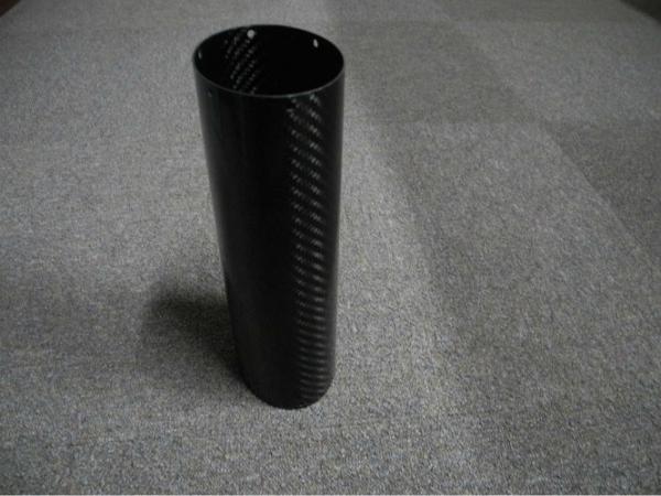 Black Oval Motorcycle Exhaust Hood Of Carbon Fiber Profiles High Temperature