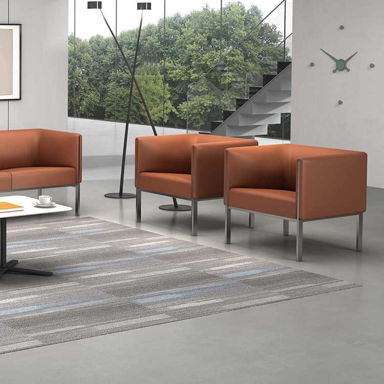 Orange Corner Leather Sofa Set Flexibility Fabric Modular 1 2 3 Seat
