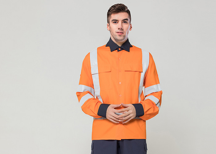 Double Stitching Safety Work Clothes High Visable Orange Jacket Bib Pants Suit