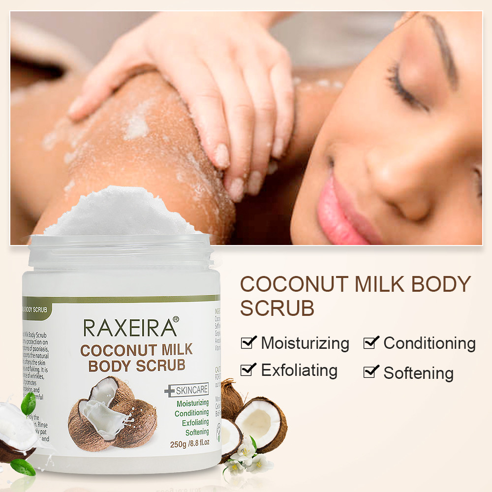 Natural Organic Skin Care Body Scrub Deep Cleansing Exfoliate Skin Coconut Milk Body Scrub