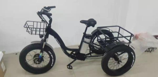 3 Wheel Tricycle Cargo Electric Bike Rear Engine Fat Tire Cargo Trike 500w 48v