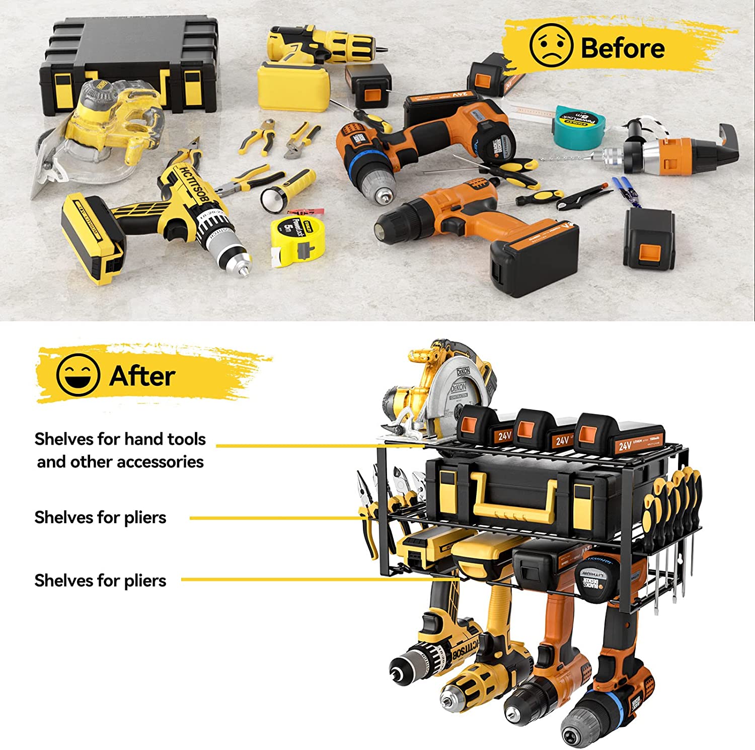 ISO9001 Rohs CE 3 Layers Heavy Duty Metal Tool Shelf Utility Storage Rack for Electric drills
