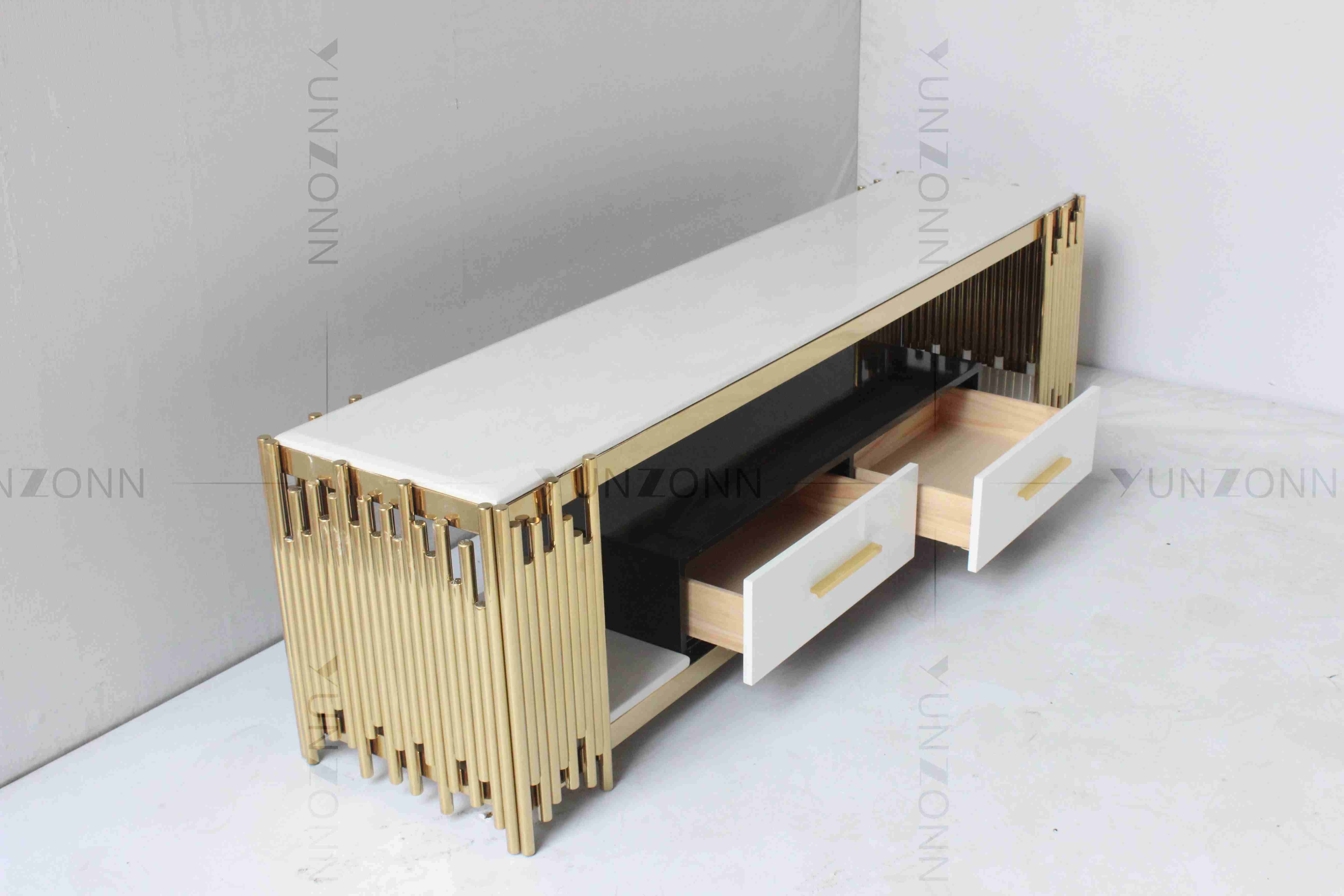 Irregular Strip Small Console Table Simple Modern Iron Stainless Steel Frame