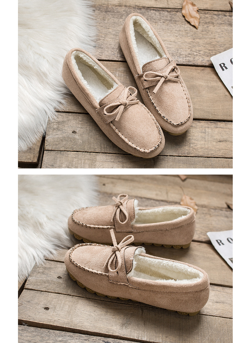 Flat Beef Tendon Plus Velvet Casual Ladies Cotton Shoes Lazy