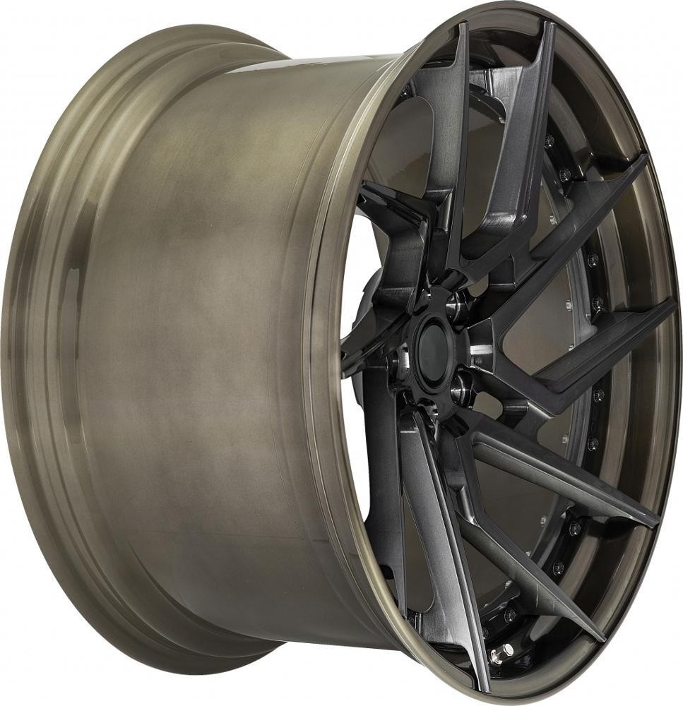 18 19 20 inch two piece aluminum car wheel brown colour brush PCD 5x114.3 forged car rims