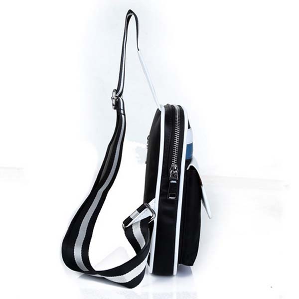 Men's Sling Bag Nylon Pocket Bag Black&Blue Waist Purses Bag Phone Bag