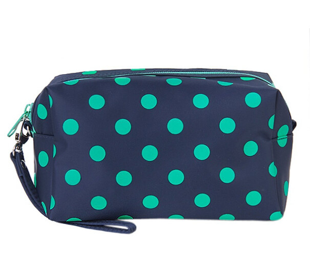 Multi Colored Compact Zipper Pencil Bag Ladies Cosmetic Pouch Polyester