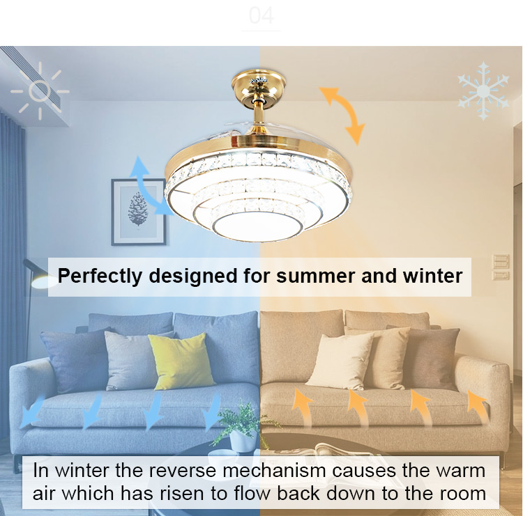 42inch ABS Blades Home Decorative Ceiling Fan with Hidden Blades and Remote Control Switch
