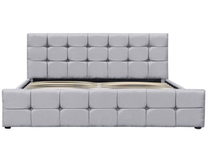 Bedroom Platform Wood Upholstered Queen Bed Frame With Button