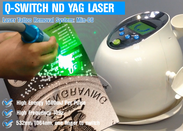 High Peak Power Pico Laser Machine Q Switch ND YAG Laser Machine For Tattoo / Hair Removal